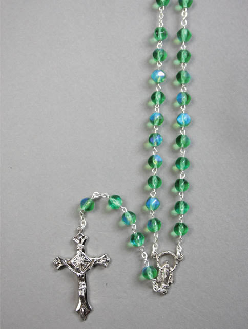 Rosary - Glass Aur Bor Rosary (green)