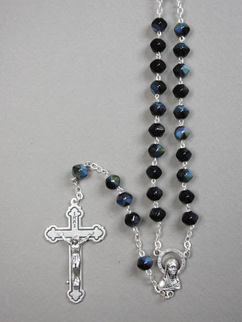Rosary - Glass Aur Bor Rosary (black)