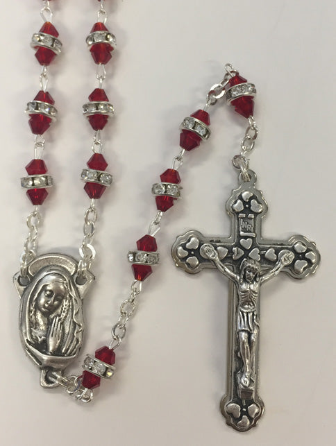 Rosary - Rosary with Diamente (red)