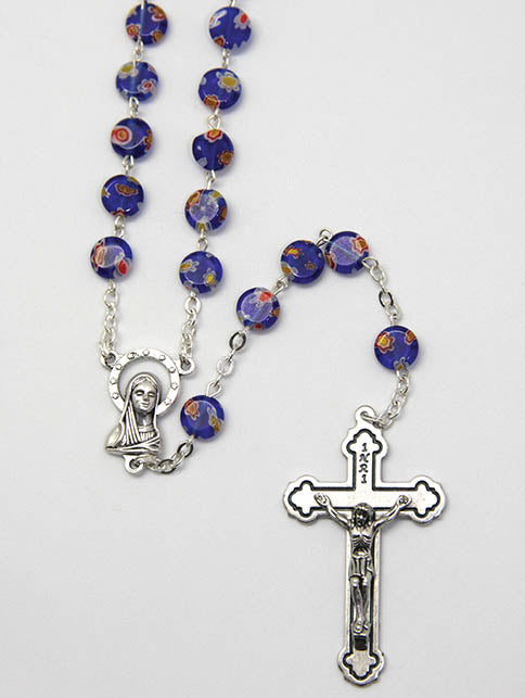 Rosary - Murano Glass Look Rosary Bead (blue)