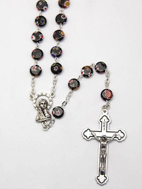Rosary - Murano Glass Look Rosary Bead (black)