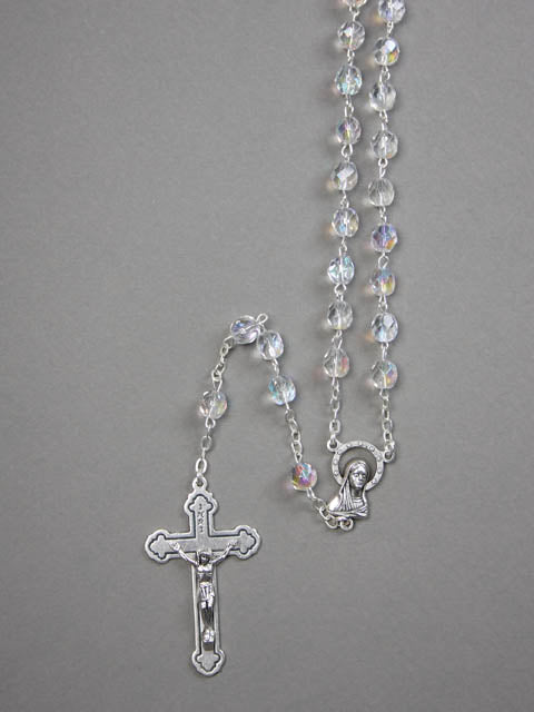 Rosary (Crystal) - Aurora Borealis - Crystal (7mm Beads)