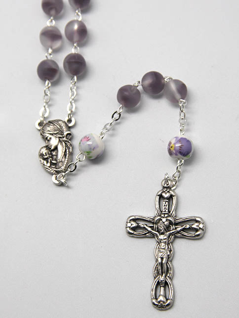 Rosary - Frosted Glass Rosary (purple)