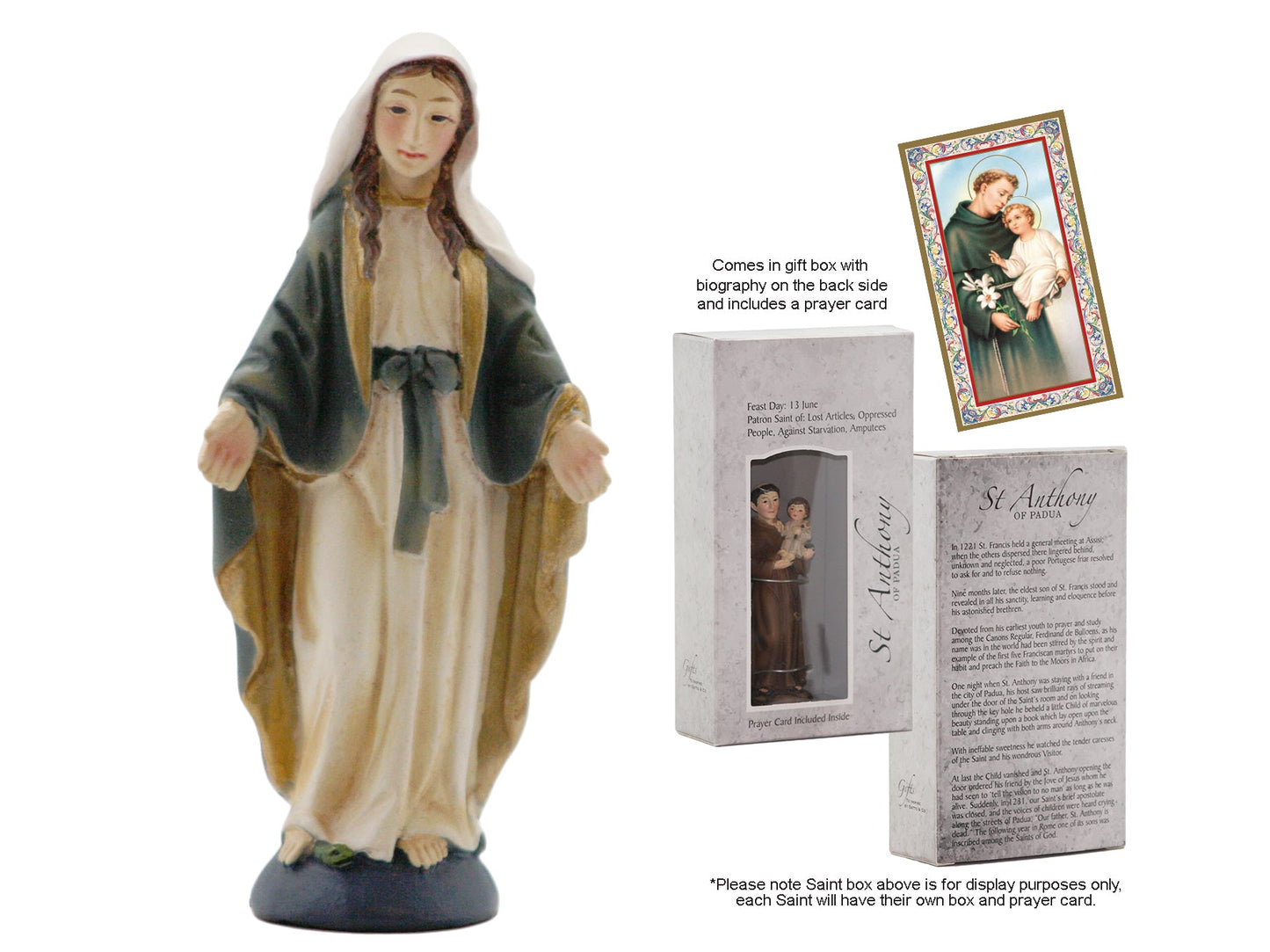 Statue - Boxed Statue with Prayer Cards - Miraculous (resin - 87mm high)